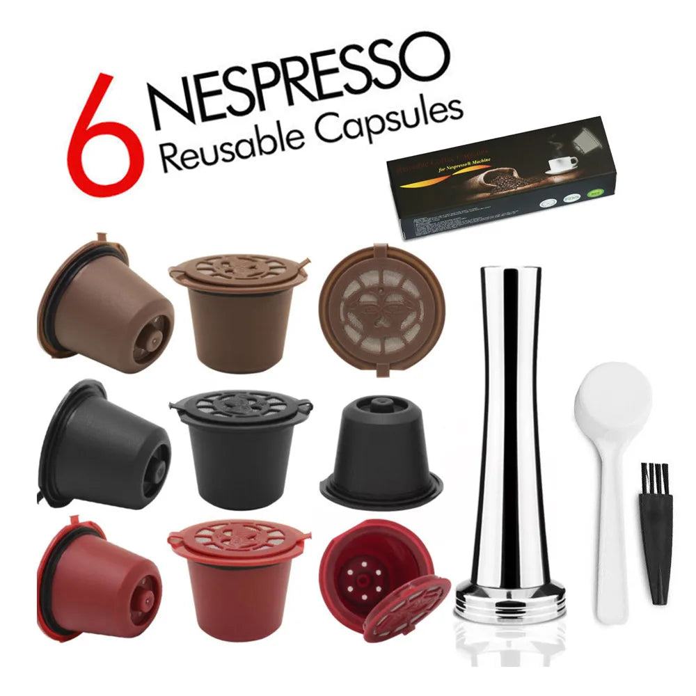 Reusable Nespresso Capsule with Stainless Steel Filter Mesh Refillable Coffee Capsule Qst