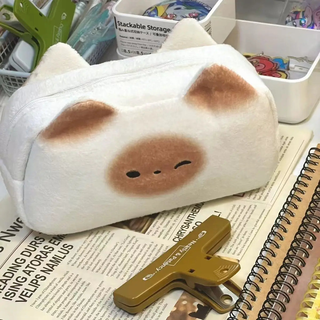 Toast Shaped Pencil Case – Large Capacity Stationery Bag Novelty Pencil Case Qme 1pc M