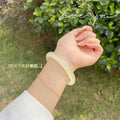 Guifei Round Glass Jade-Style Bangle Bracelet | 16 Colors Glass Bangle Bracelet Qme light yellow 58-62mm