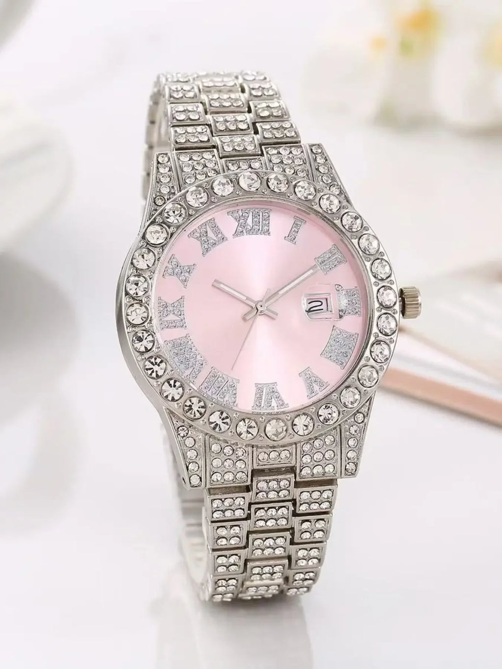 Silver Plated Diamond Women's Quartz Watch & Jewelry Multipack Fashion Watch Set Qme