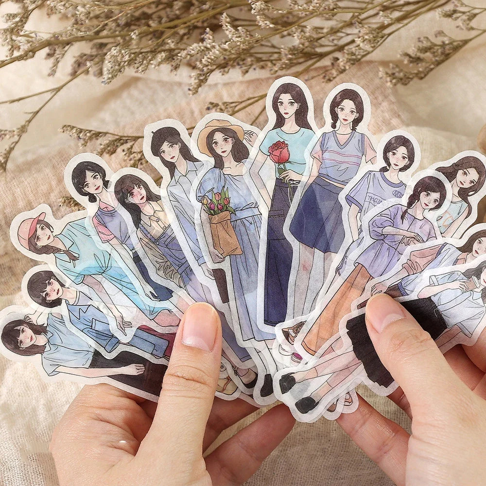 Korean Cartoon Character Stickers – DIY Scrapbook & Diary Decorative Sticker Pack Qme