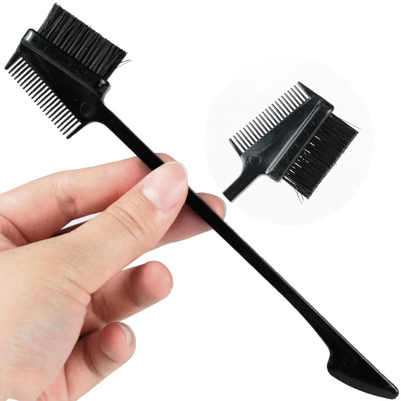 6-Pack 3-in-1 Hair Edge Brush & Double-Sided Comb Set Hair Edge Brush Set Qst