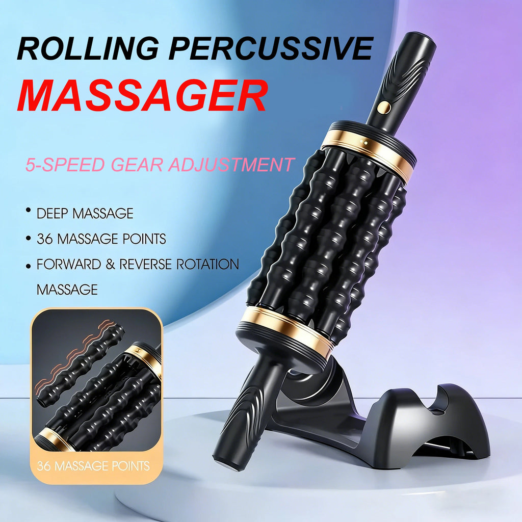 Cordless 360 Rolling Percussive Body Massager – 5-Speed USB-C Rolling Body Massager Qst