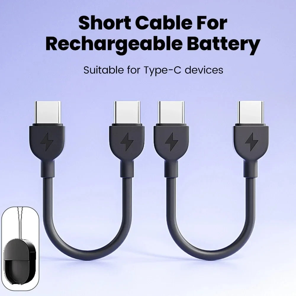 60W USB-C Fast Charging Keychain Cable | Portable Lanyard USB-C Charging Cable Qme