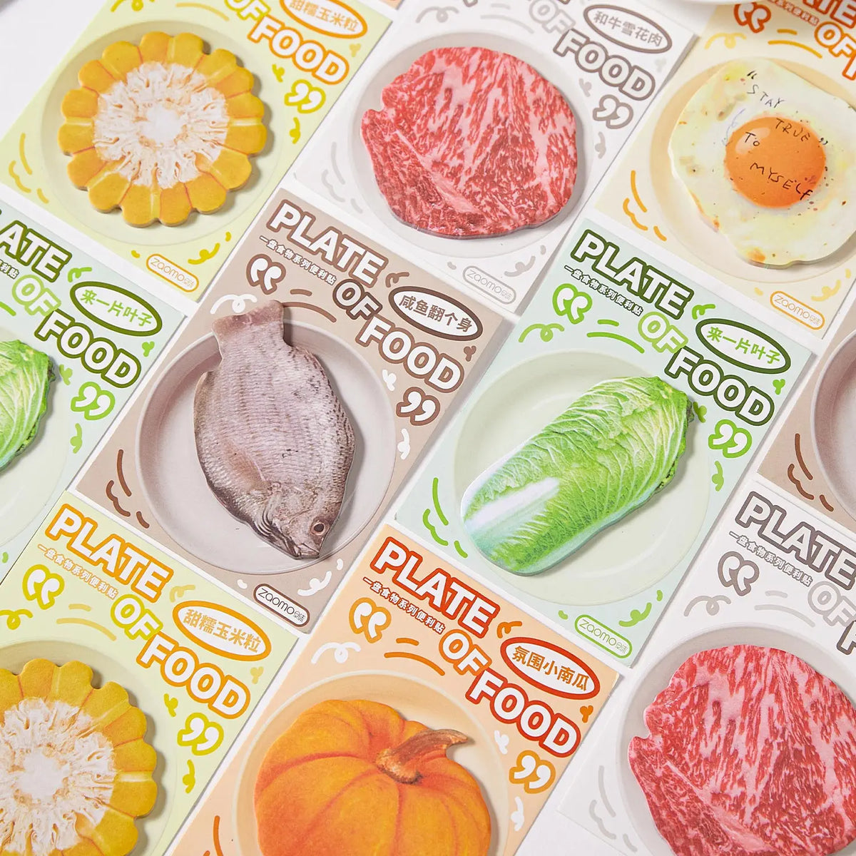 30pcs Kawaii Food Shape Sticky Note Pads | Cute Stationery Sticky Note Pads Qme