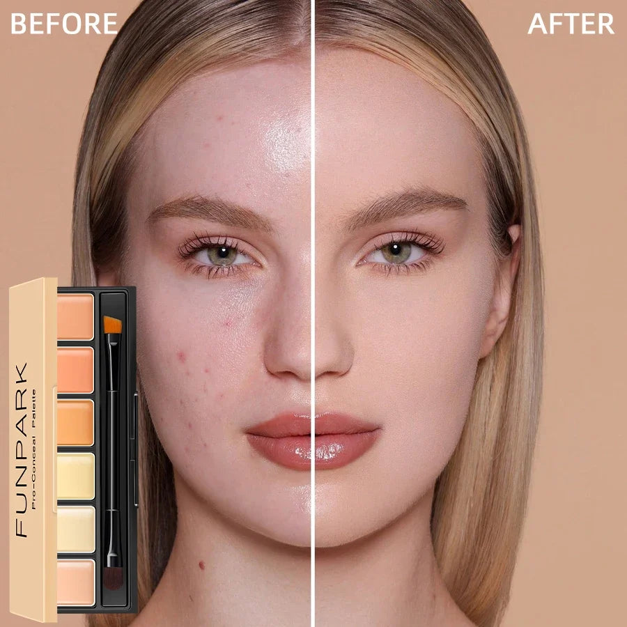 6-Color Concealer Blush Highlight Contour Cream Palette Cream Makeup Palette Qme