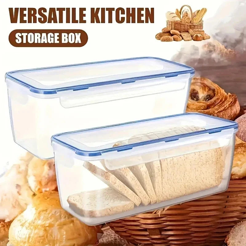 Airtight Bread Box with Lid | BPA-Free Plastic Loaf Container Bread Storage Box Qme