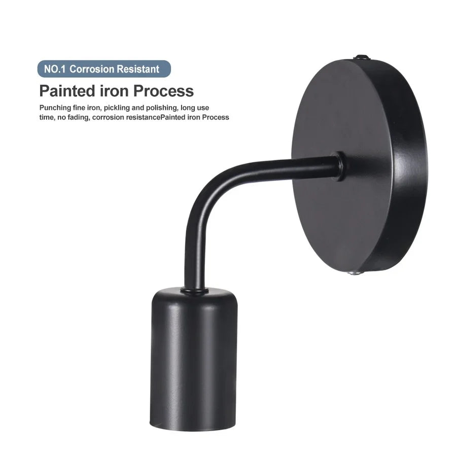 E27 Nordic Black Iron Wall Lamp – Indoor Wall Sconce Light Wall Sconce Lamp Qme