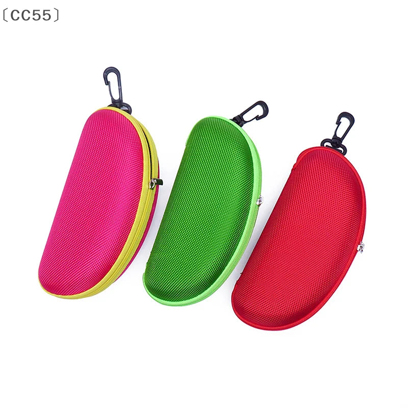 EVA Hard Glasses Case with Carabiner Hook | Colorful Zipper Eyeglasses Case Qst
