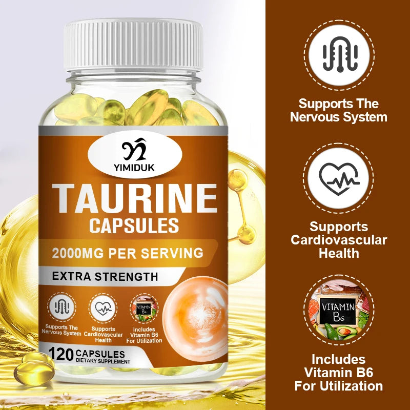 Yimiduk Taurine Supplement 120 Caps – Buy 1 Get 1 Free Taurine Supplement Qst