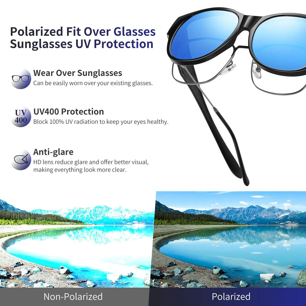 VOPHA Retro Fit-Over Sunglasses UV400 Polarized – Men & Women Fit-Over Sunglasses Qst
