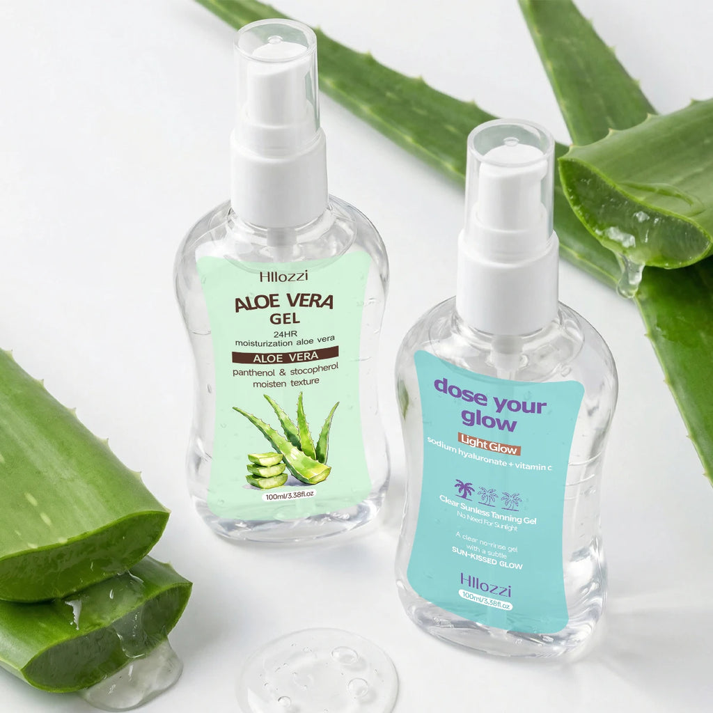 Clear Sunless Tanning Gel with Aloe Vera – Light Glow 100ml Sunless Tanning Gel Qst