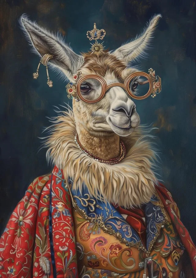 Vintage Royal Animal Pet Portrait Canvas Wall Art Print Canvas Wall Art Qst 4 50x70cm Unframed