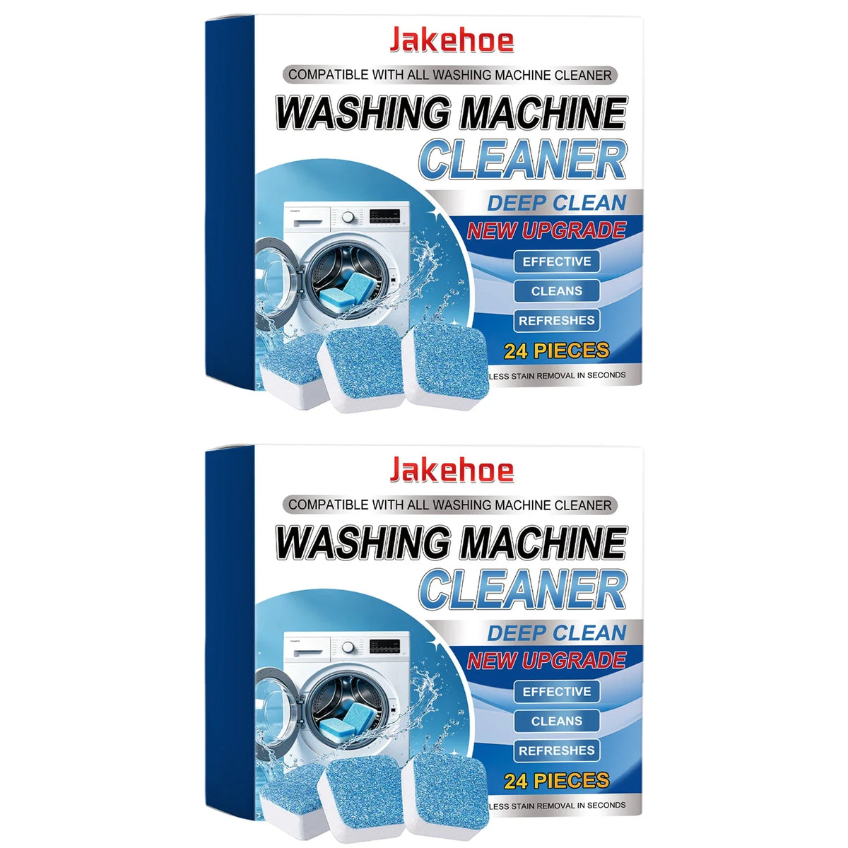 Washing Machine Cleaning Tablets – Mold, Scale & Odor Remover Washer Cleaning Tablets Qme 2 x 24PCS Boxed