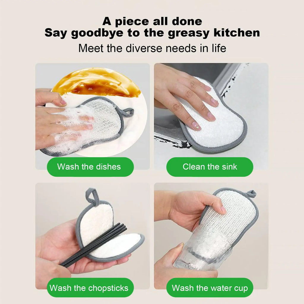 Double-Sided Dish Sponges Set of 6 – Washable Kitchen Scrubbers Kitchen Scrubber Sponge Qme China Mainland