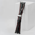 Luxury Cow Leather Watch Strap for AP Series – 28mm Leather Watch Strap Qme Black Red 28MM