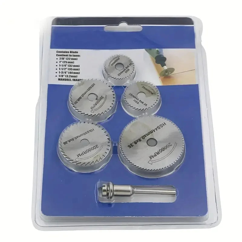 6-Piece Mini HSS Circular Saw Blade Set – Precision Cutting Circular Saw Blade Set Qme 6Pcs