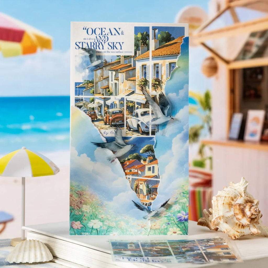 Beautiful Scenery Aesthetic Sticker Book – 120 Sheets, 24 Designs Decorative Sticker Book Qme