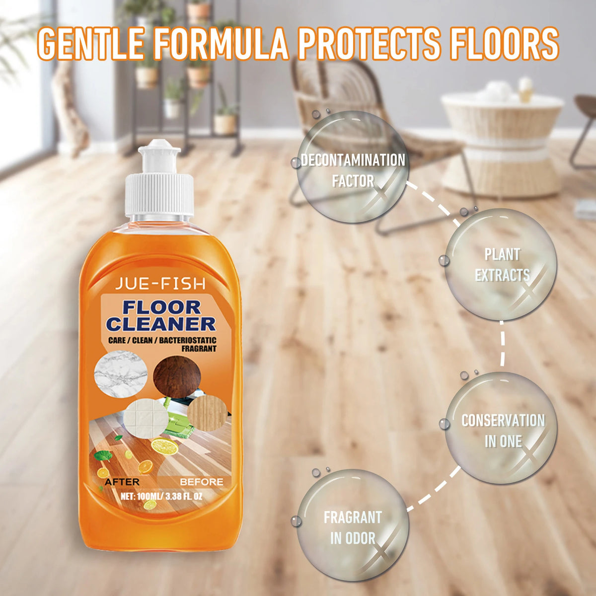 Multi-Surface Floor Cleaner – Polish & Brighten Wood & Tiles Floor Cleaner Qst