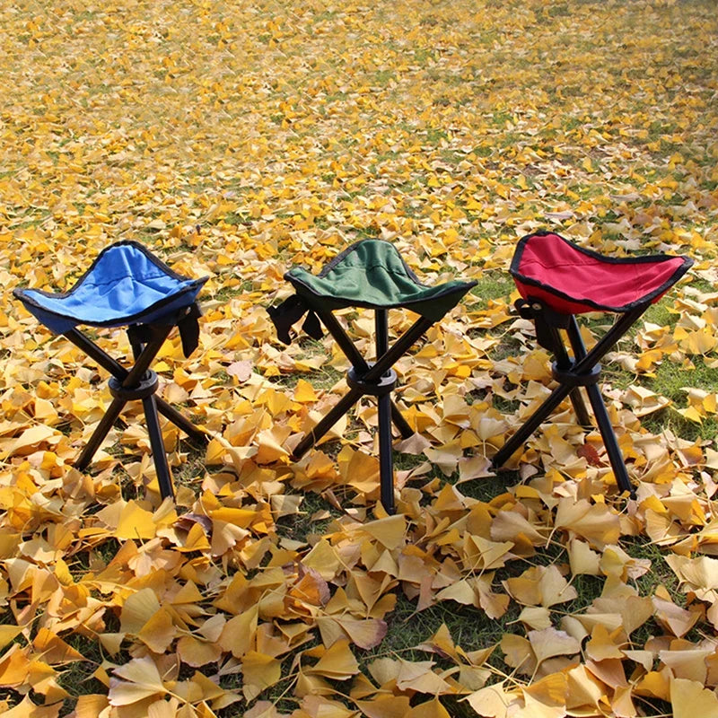 Portable Folding Triangle Stool – Camping, Beach & Fishing Folding Camping Stool Qme