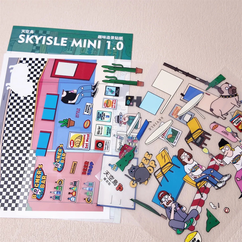 3D Cartoon Cabin DIY Sticker Scene Kit – Kids Craft Activity DIY Sticker Craft Kit Qme D