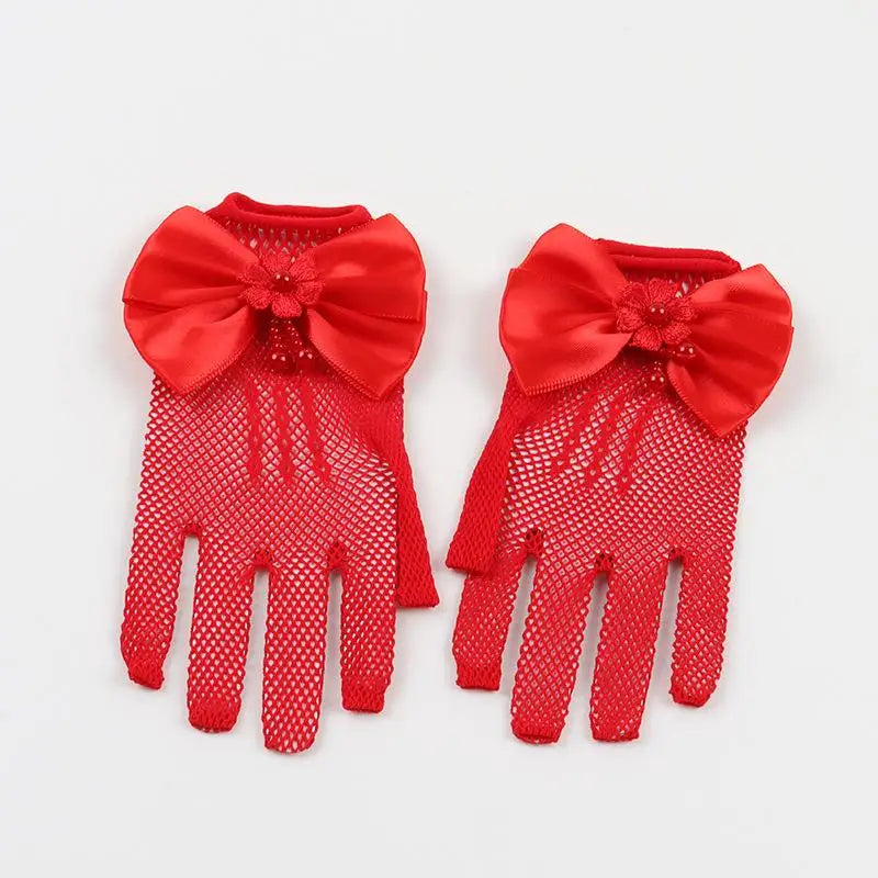Bridal Pearl Net Gloves – White Wedding Finger Gloves Bridal Gloves Qst 20CM D