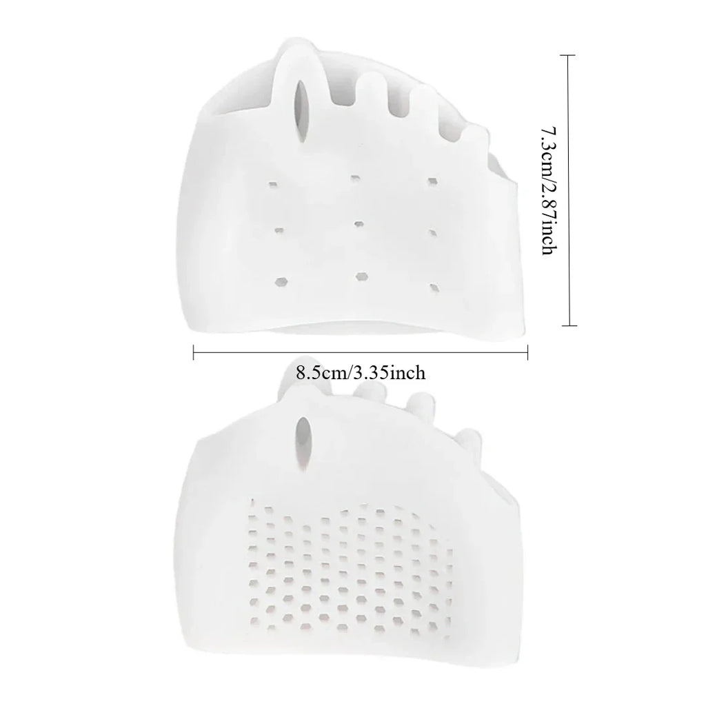 Honeycomb Forefoot Pad & Toe Separator 5-Hole | 1 Pair Forefoot Toe Pad Qme WHITE