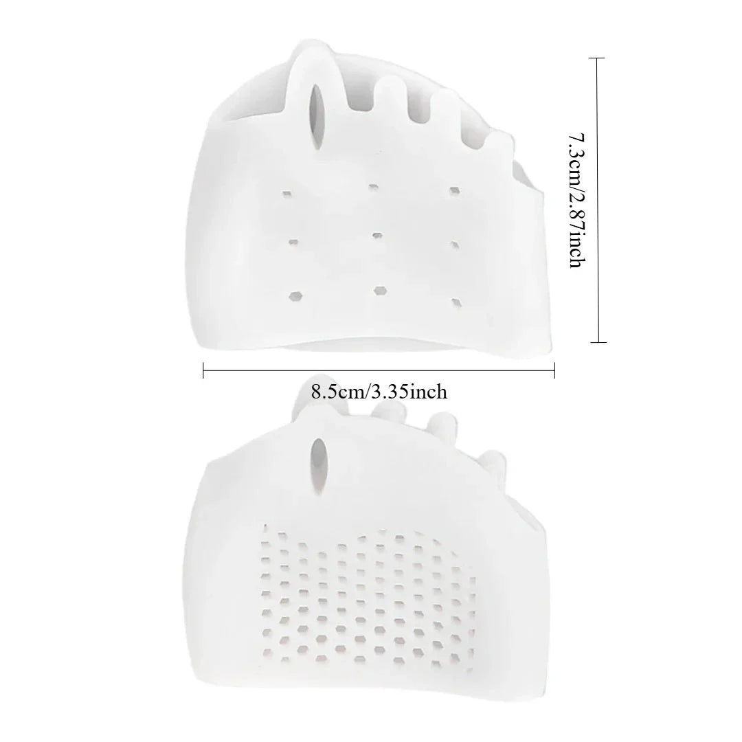 Honeycomb Forefoot Pad & Toe Separator 5-Hole | 1 Pair Forefoot Toe Pad Qme WHITE