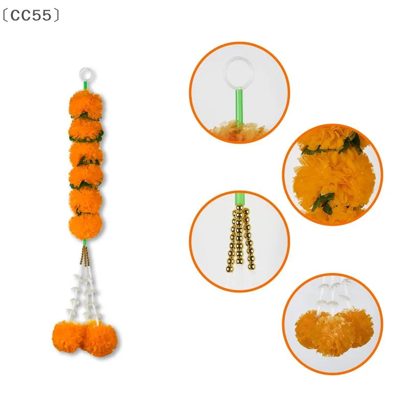 Marigold Flower Garland – Halloween, Diwali & Fiesta Décor Floral Party Garland Qst