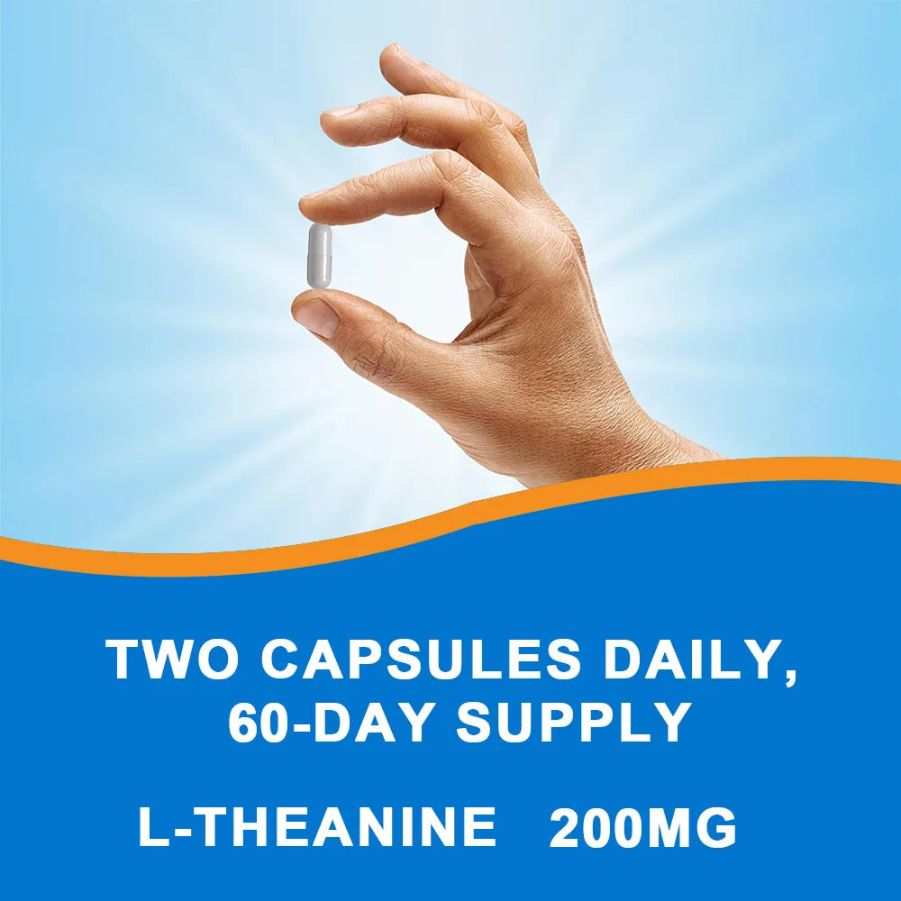 L-Theanine 200mg Capsules – Vegan, Gluten-Free, 120 Count L-Theanine Supplement Qst