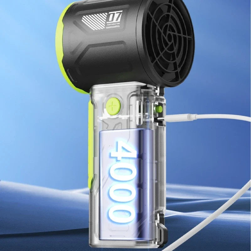 Collapsible USB Rechargeable Turbo Fan – Quiet & Portable Portable USB Fan Qme