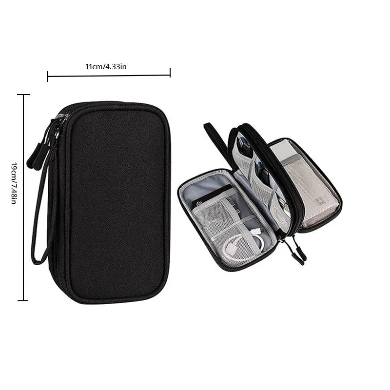 Travel Cable Organizer Bag | USB & Digital Accessories Pouch Cable Organizer Bag Qme