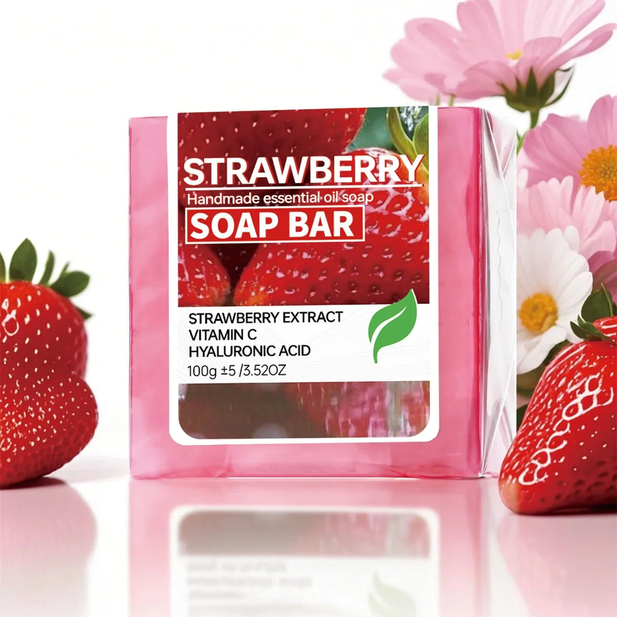 Strawberry Puree Essential Oil Handmade Face & Body Soap Handmade Cleansing Soap Qme