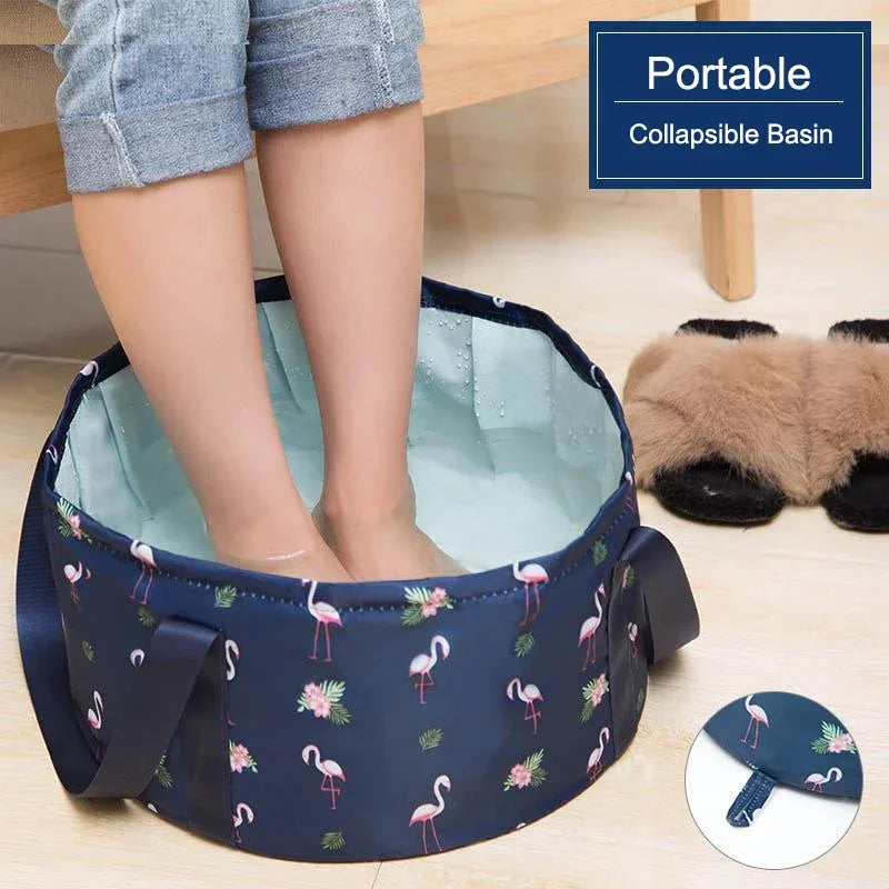 Portable Foldable Basin Camping Wash Tub & Fishing Bucket Foldable Camping Basin Qme