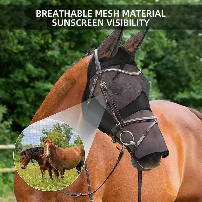 Caremaster Full Face Horse Fly Mask – Cool Breeze Mesh Horse Fly Mask Qme