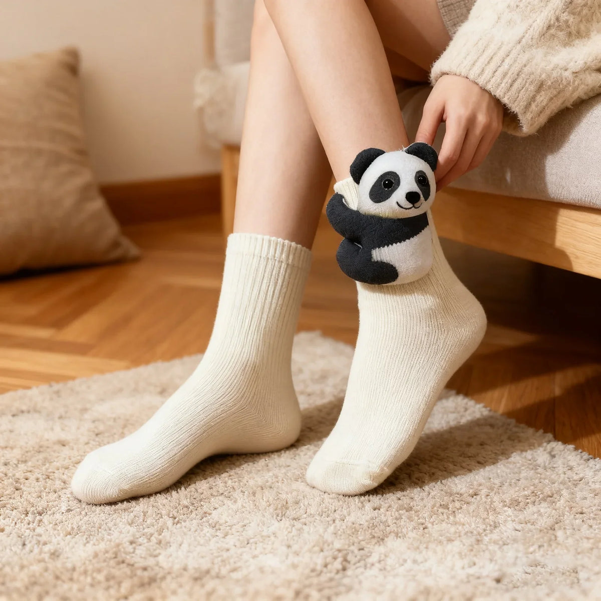 Cartoon Fluffy Slipper Socks – Thermal Women's Winter Socks Fluffy Slipper Socks Qme