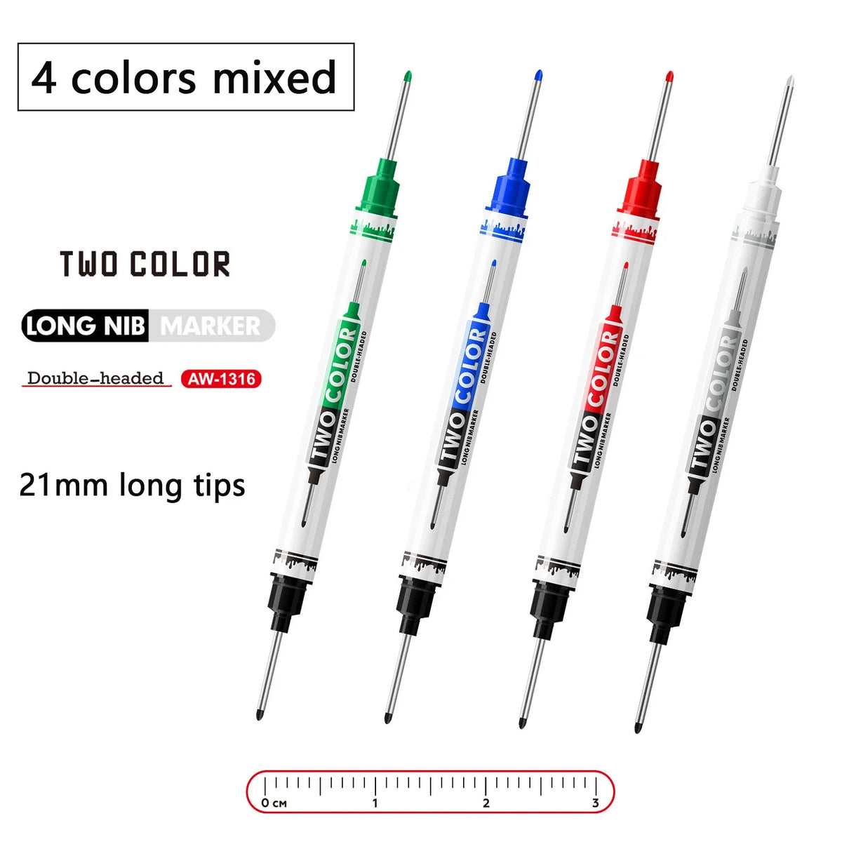 Double-Tip Deep Hole Art Markers – Long Nib, Waterproof Art Markers Qme 4 pcs pen