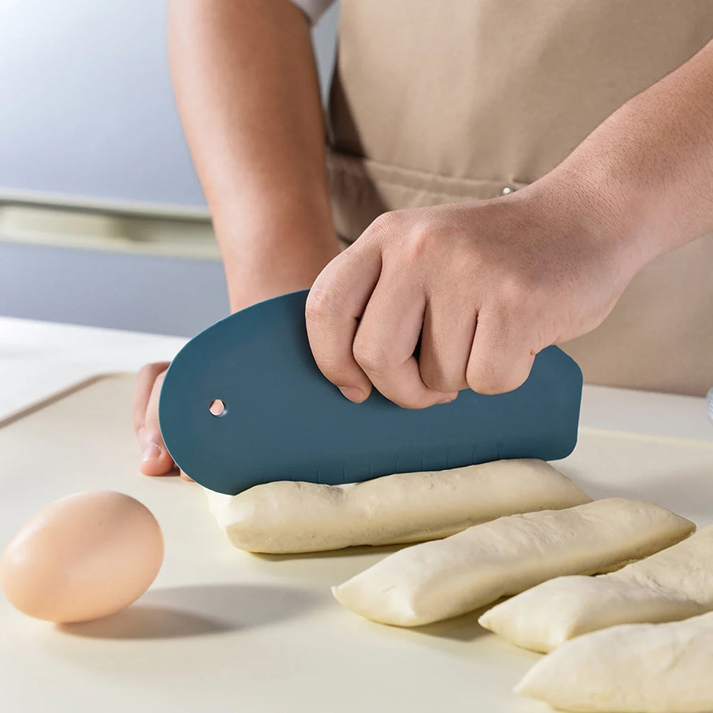 Silicone Dough Scraper & Bench Cutter | Multipurpose Baking Tool Silicone Dough Scraper Qme
