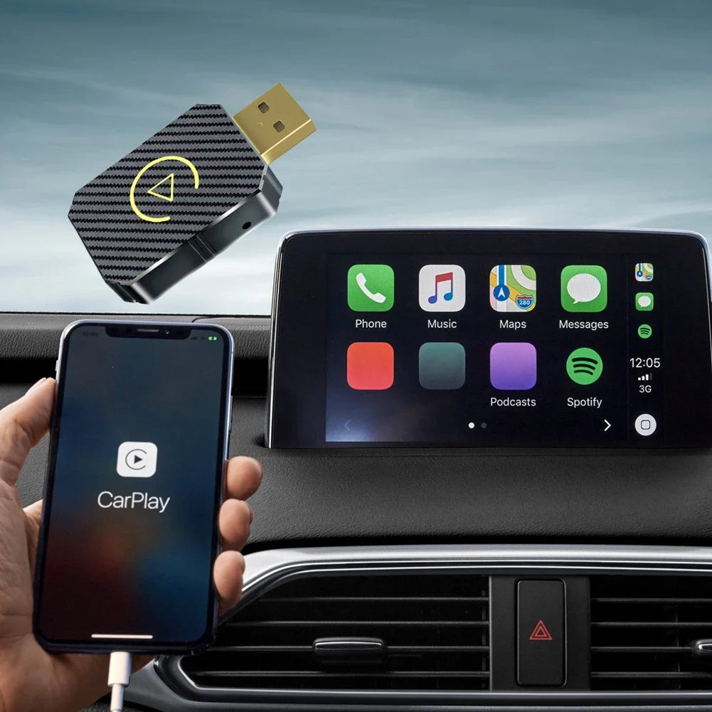 Wireless CarPlay Android Auto AI Adapter Box – Bluetooth 5.0 Wireless CarPlay Adapter Qme