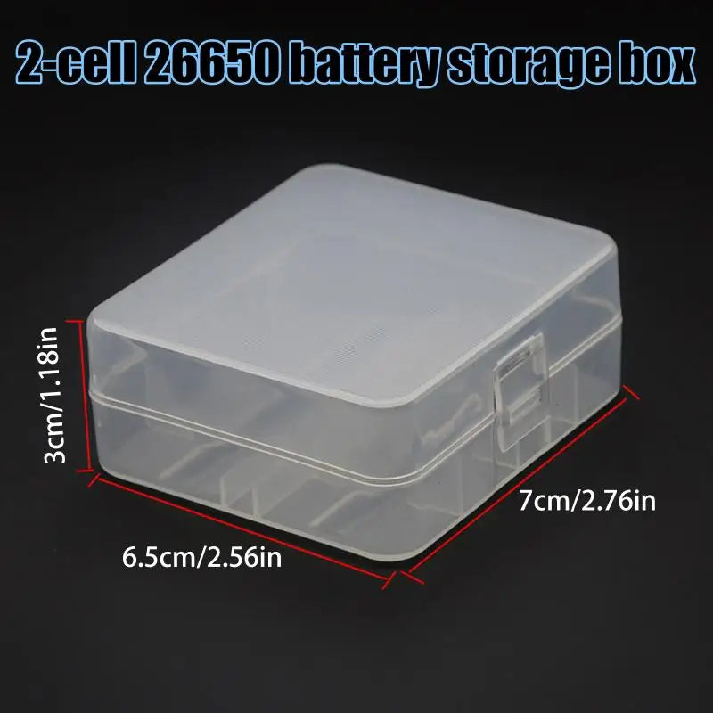 26650 Battery Storage Case – 2-Slot Durable Plastic Holder Battery Storage Case Qme