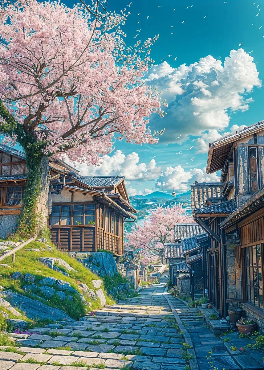 Japanese Cherry Blossom Mount Fuji Canvas Wall Art Print Canvas Wall Art Qst 10 50x70cm Unframed