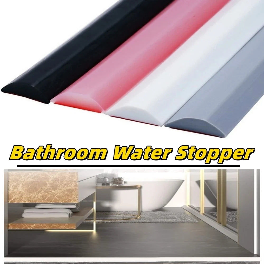 Silicone Bathroom Water Stopper Dry Wet Separation Strip Shower Water Stopper Qme