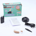 XceeFit BTE Rechargeable Sound Amplifier – Adjustable Volume Sound Amplifier Qst Thin tube - EU plug