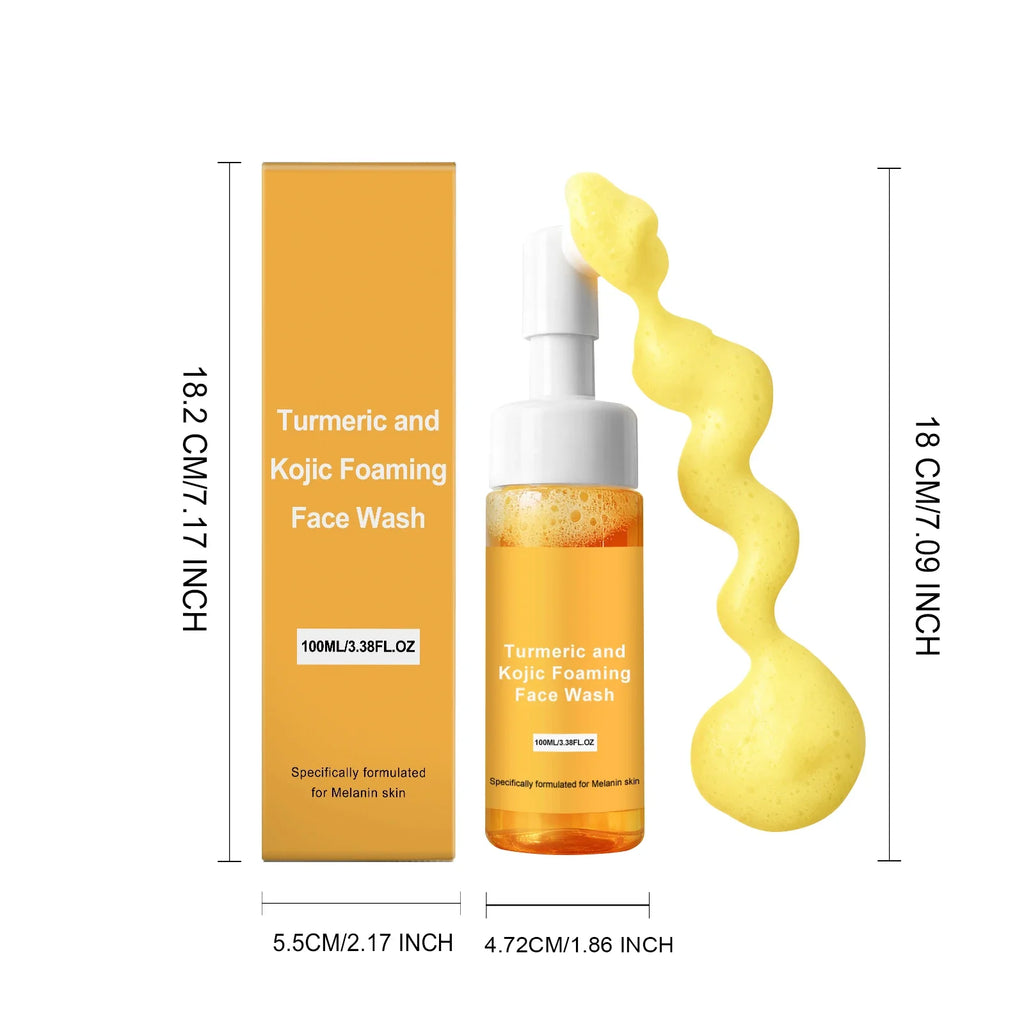 Turmeric & Kojic Acid Foaming Face Wash – Brightening Cleanser Foaming Face Wash Qme