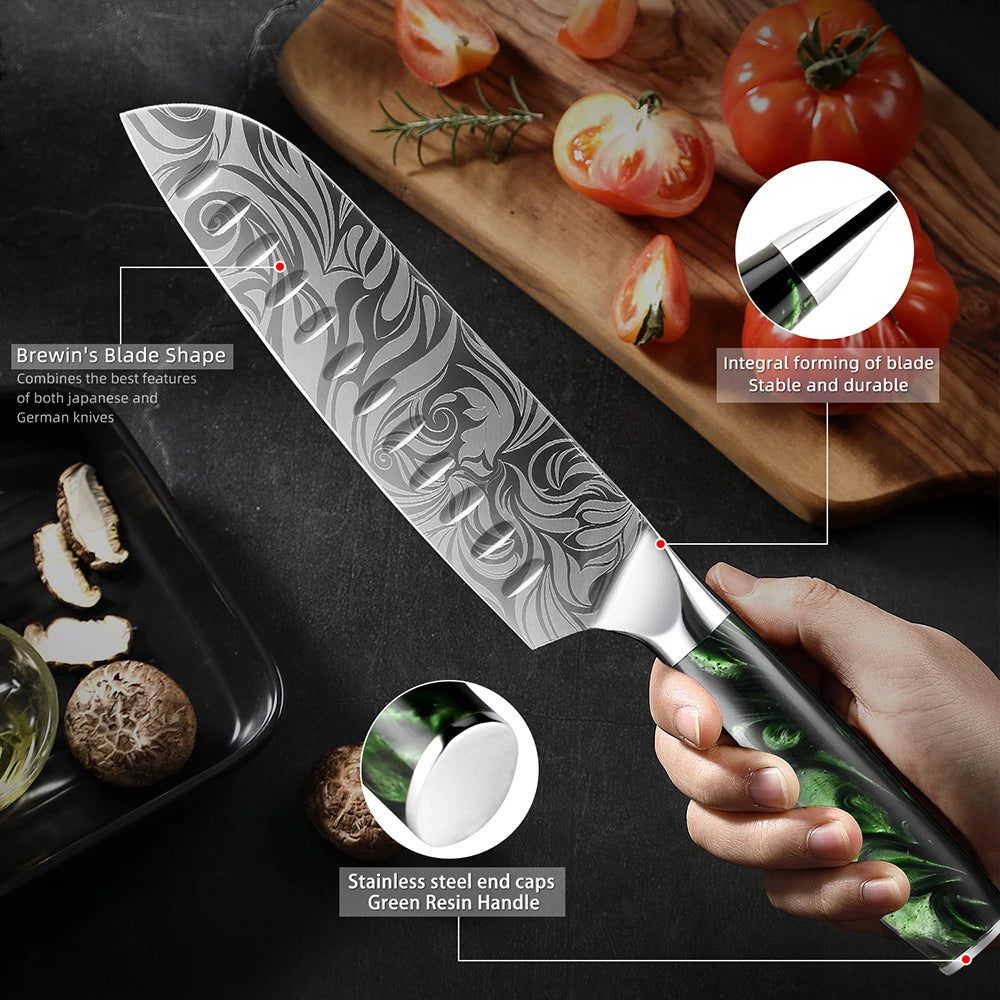 Xituo 7-Piece Kitchen Knife Set – Laser Stainless Steel Kitchen Knife Set Qst