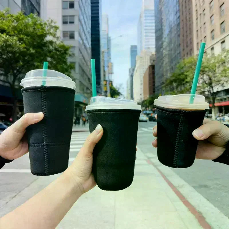 Reusable Iced Coffee Sleeve Neoprene Insulator – S, M, L Coffee Cup Sleeve Qme