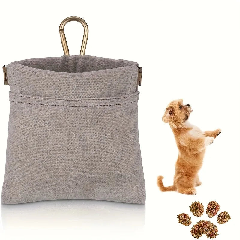 Dog Training Treat Bag – Waterproof Canvas Waist Snack Pouch Dog Training Treat Bag Qme