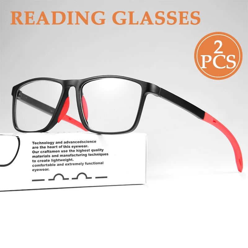 VOPHA 2-Pack Square Reading Glasses for Women +1.0–+3.0 Reading Glasses Qst