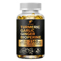 FULIMIKS Turmeric Capsules – Ginger, Garlic & Bioperine 120ct Herbal Supplement Qst 120pcs - 1 BOX Trial