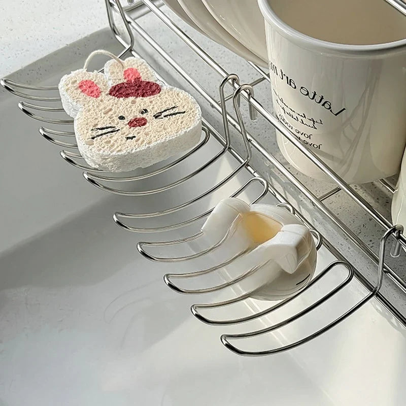Expandable Stainless Steel Sink Drain Basket Hanging Rack Sink Drain Basket Qme